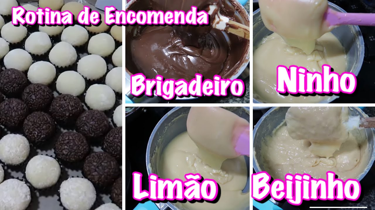 FAZENDO DOCES ENROLADOS PARA FESTA -  BRIGADEIRO, BEIJINHO, LIMÃO E LEITE NINHO - VLOG DE ENCOMENDA