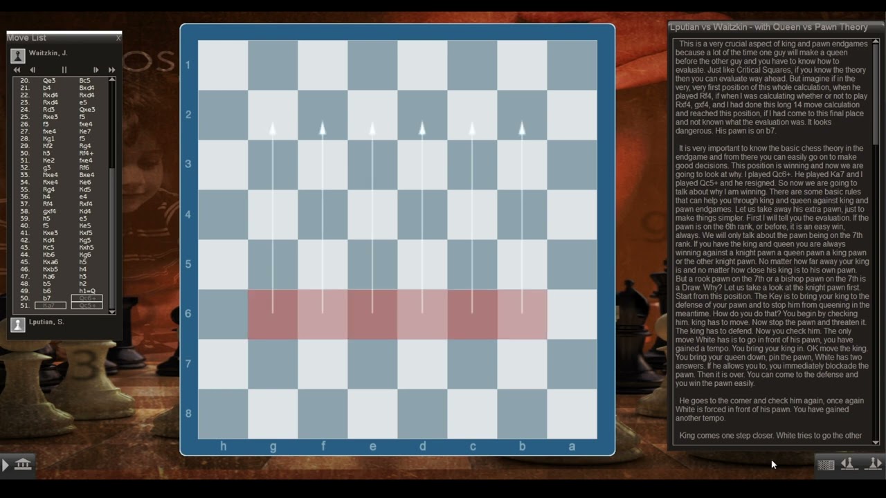 Josh Waitzkin's Academy - Endgame Course - King and Pawn 3 (+Queen vs Pawn Theory)