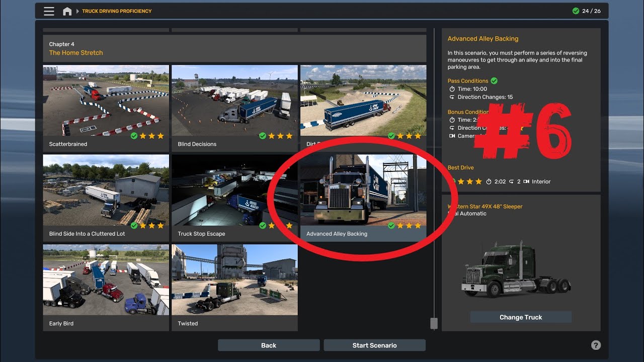 ATS Chapter 4 #6 Advanced Alley Backing TRUCK DRIVING PROFICIENCY