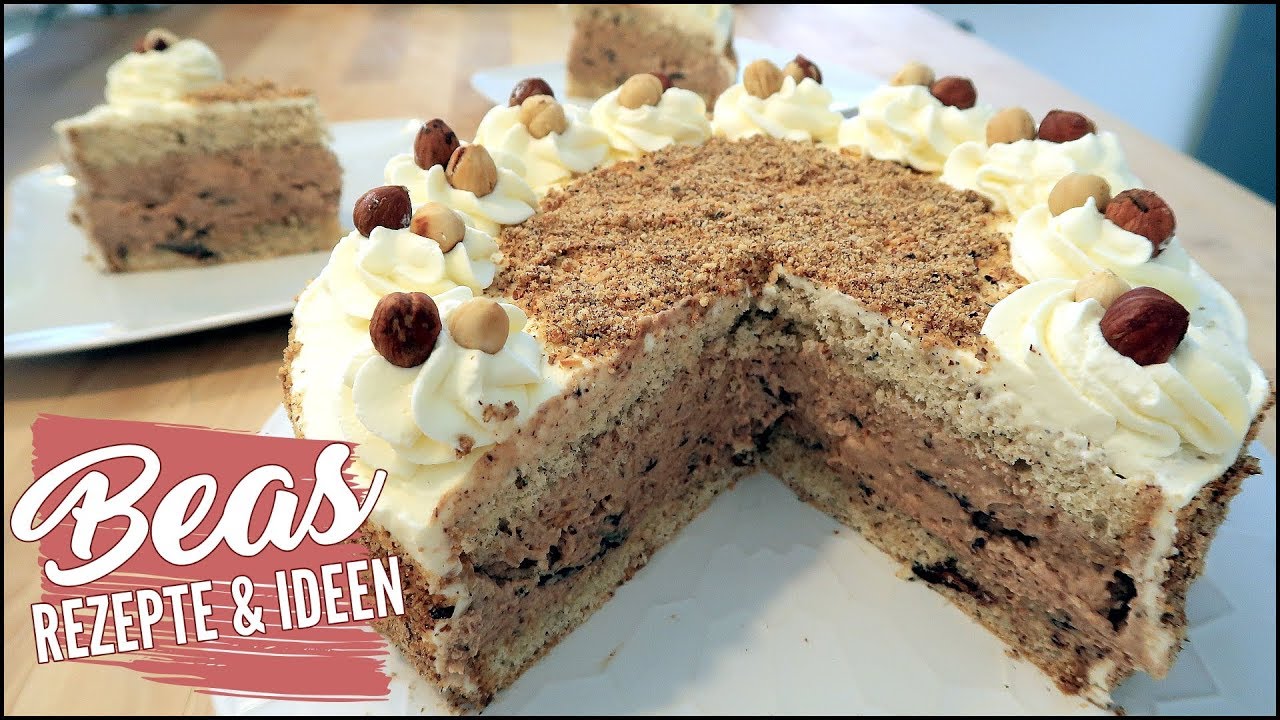 Haselnuss Eistorten Rezept | Mein Geburtstagskuchen - Kalte Torte mit Haselnussbiskuit backen