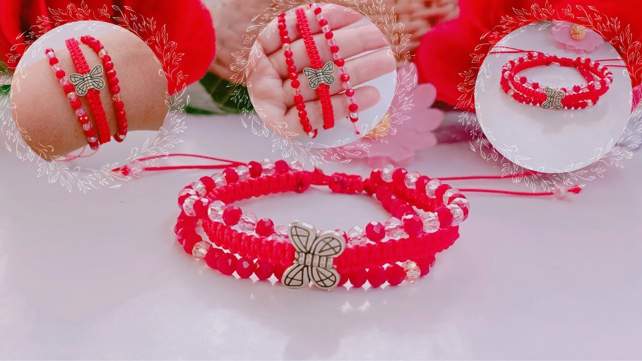 Cómo hacer una pulsera de hilo TRIPLE, Macramé fácil
