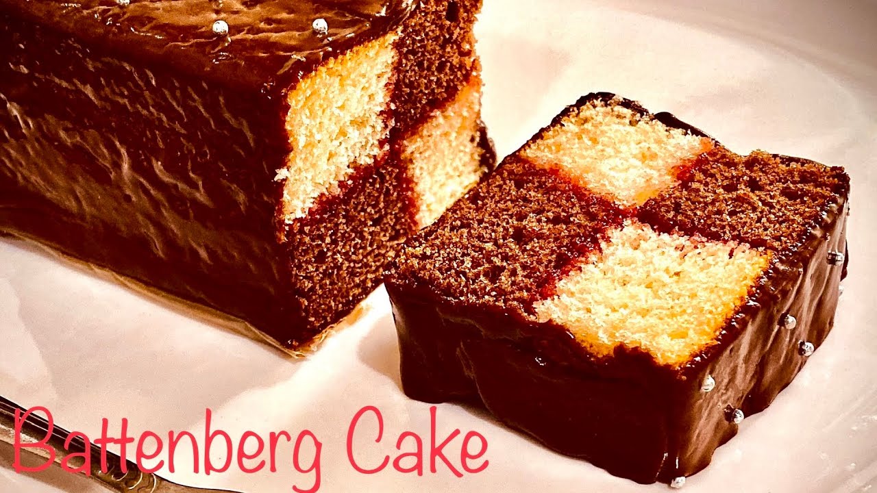 Battenberg Cake Recipe Egg-less & Oven Baked | Chocolate Almond Battenberg Cake