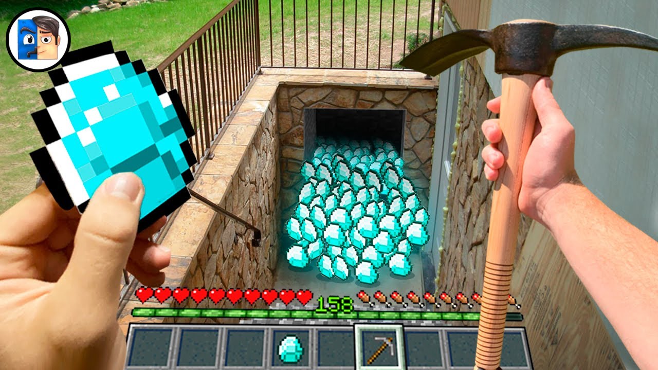 Minecraft in Real Life POV - UNDERGROUND DIAMOND BASE