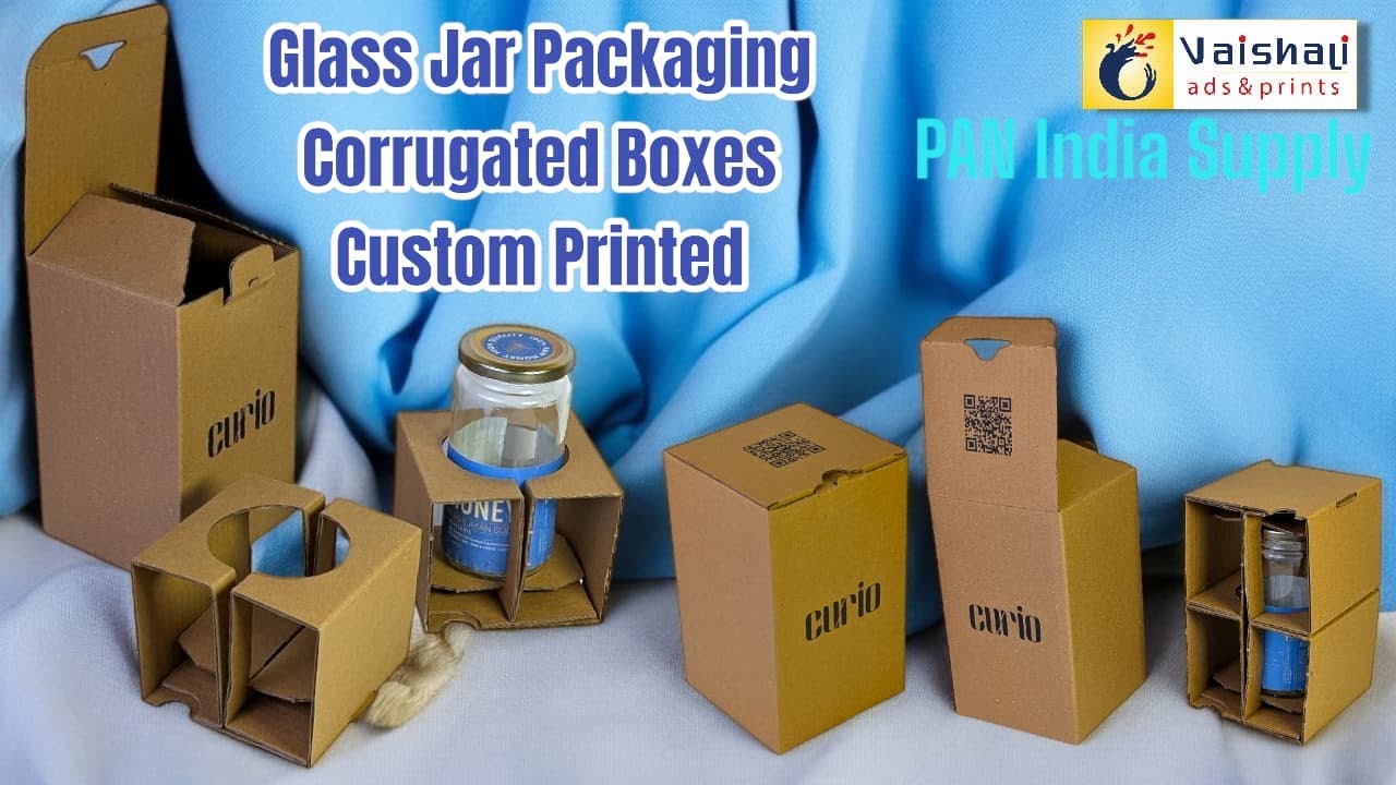 Printed Corrugated Box with Inner Liner for protection of Glass Bottle & Jar