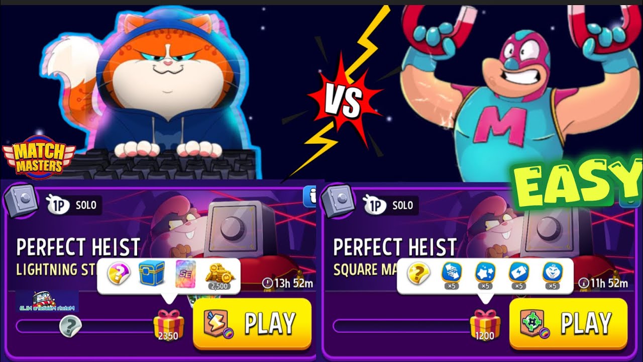Perfect Heist Solo Challenge Lightning Strike Rainbow 2,350/Square Match 1,200 points