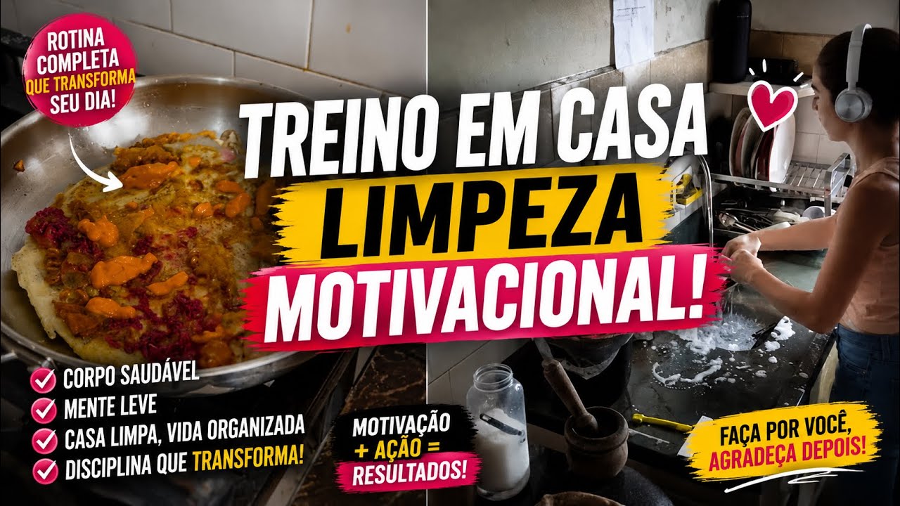 🏋️‍♀️Treinando em Casa | Crepioca | Motivacional para você limpar sua casa 🏠