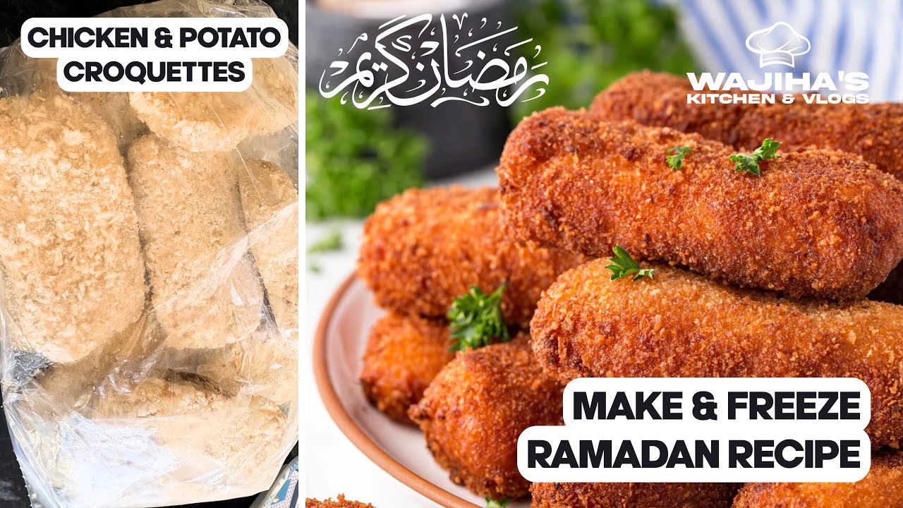CHICKEN POTATO CROQUETTES RECIPE | RAMADAN IFTAR PREP | Wajiha's kitchen & vlogs 