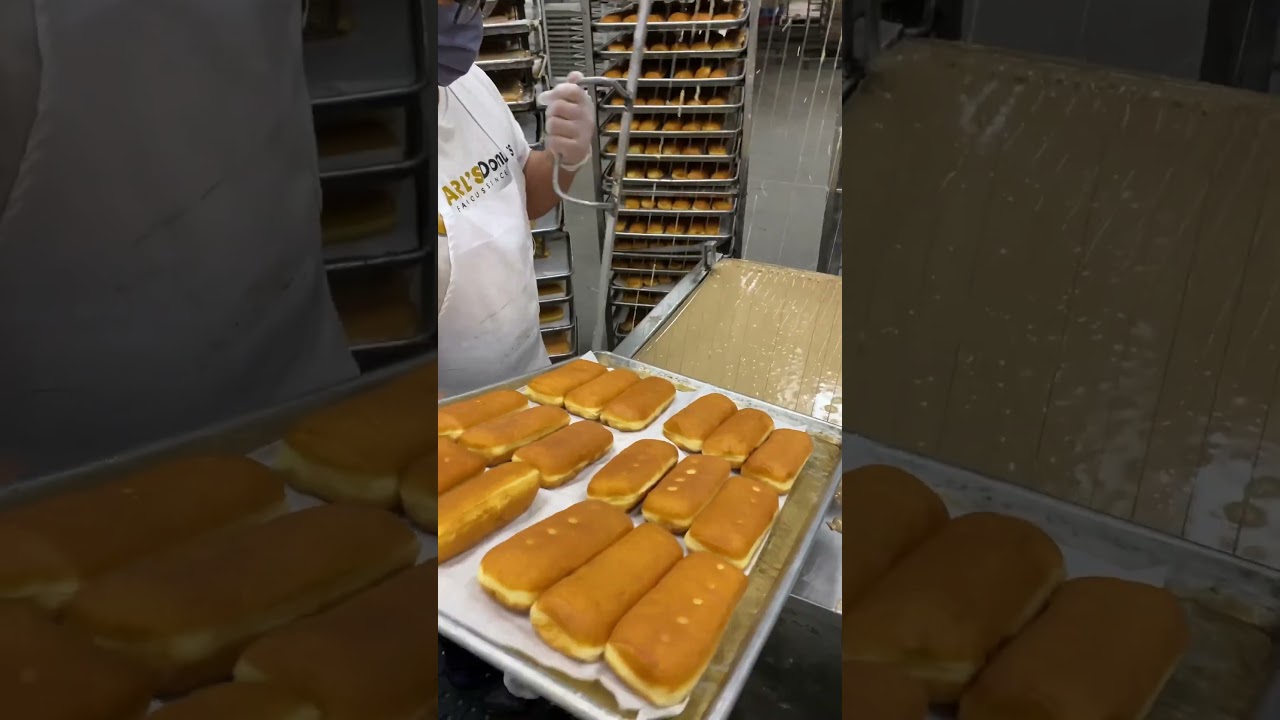 BEHIND THE SCENES making FRESH HOT MAPLE BAR DONUTS