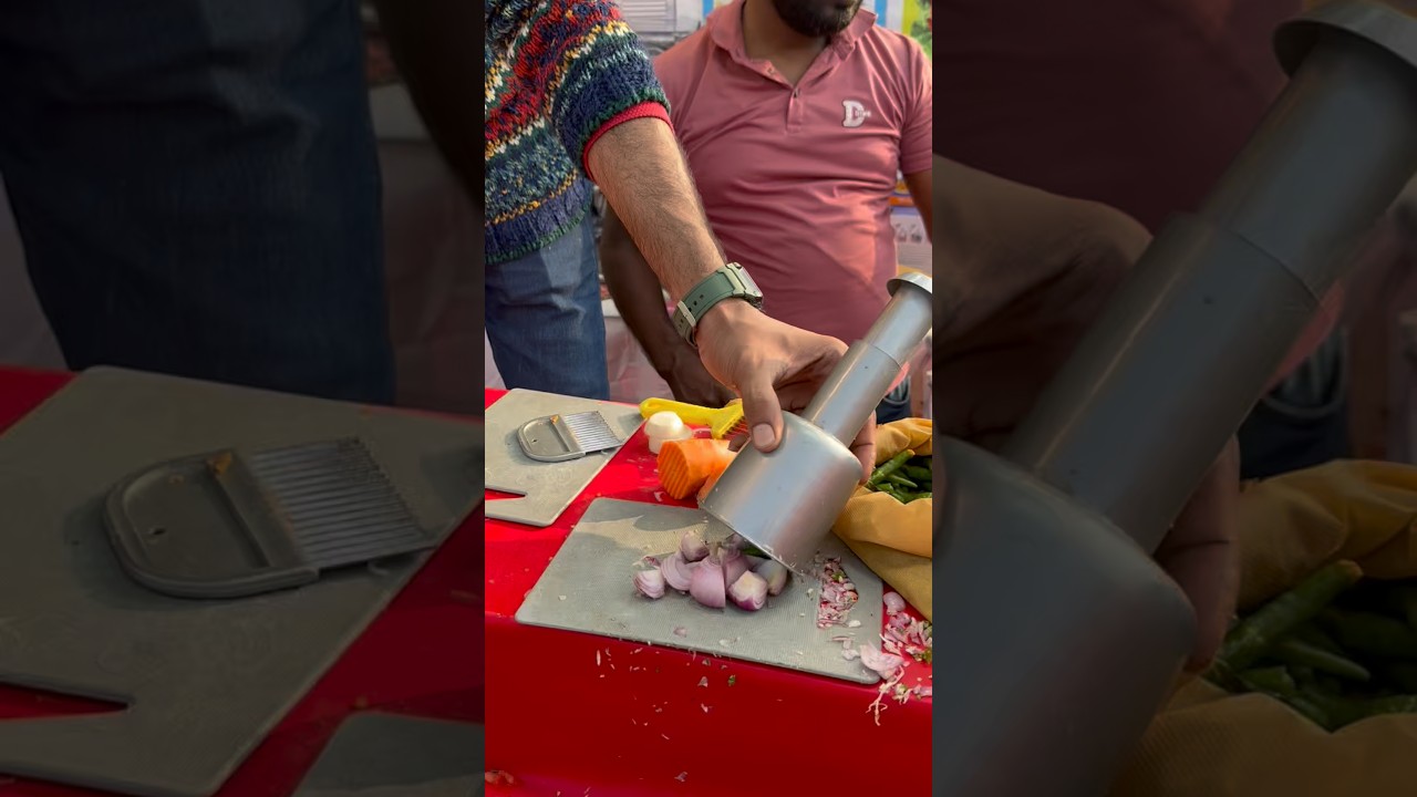 Unique Knife Skills for Onion & Green Chilli Cutting 