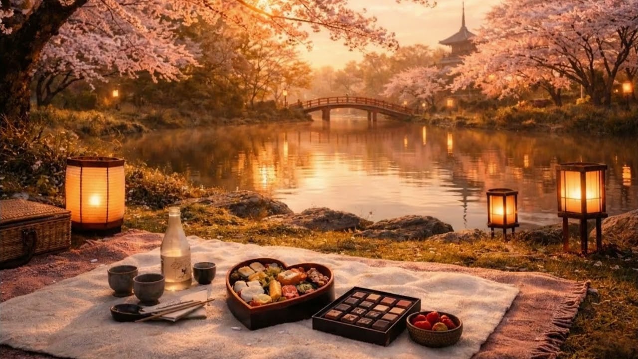 Romantic Slow Jazz 40 BPM 🌸💖 | Valentine’s Day Love Jazz Under Cherry Blossoms