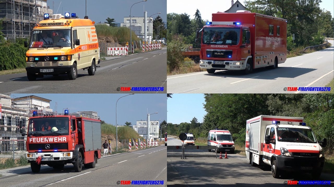 [Verkehrsunfall mit Schulbus] MANV 50 Katastrophenschutzübung in Lorsch