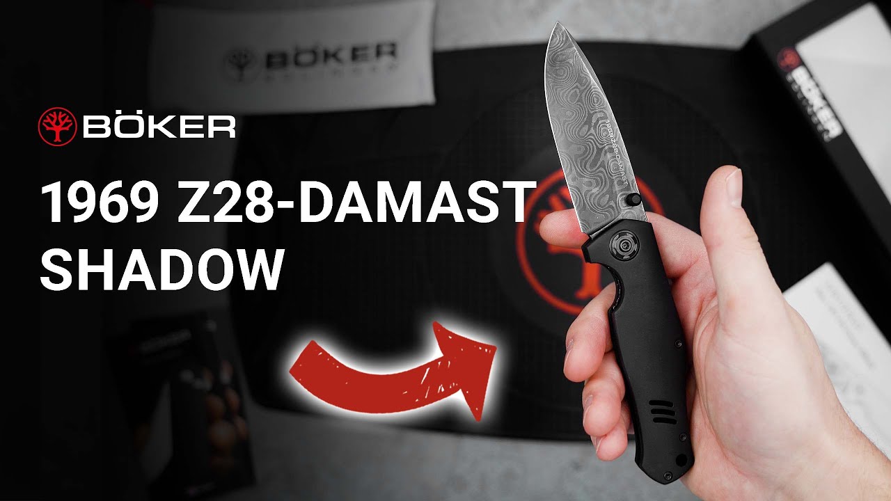 BOKER 1969 Z28-DAMAST SHADOW⚫🔪Z28 Camaro wird zur handgeschmiedeten Damastklinge 👨‍🔧⚒🔥 | 111110DAM