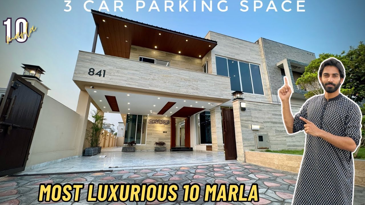 (WAXED LUXURY TRAVERTINE) 10 Marla TRIPLE-HIEGHTED Villa For Sale in Bahria Islamabad