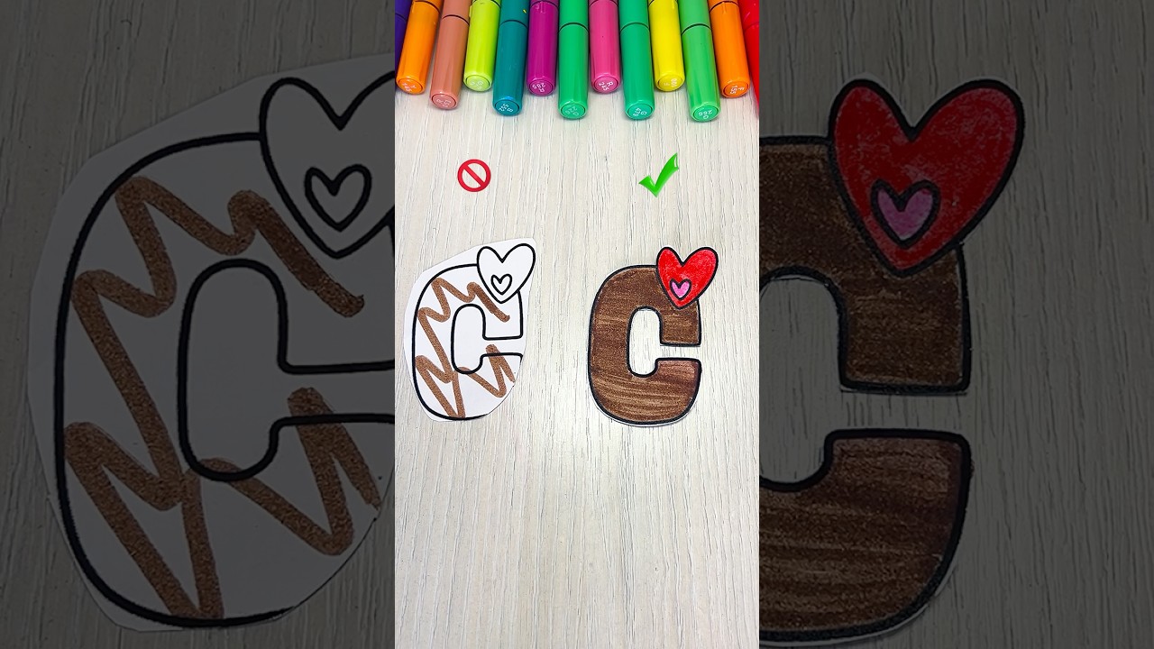 ❌ vs ✅ Coloring the Letter C &mdash; Spot the Difference? 👀🎨