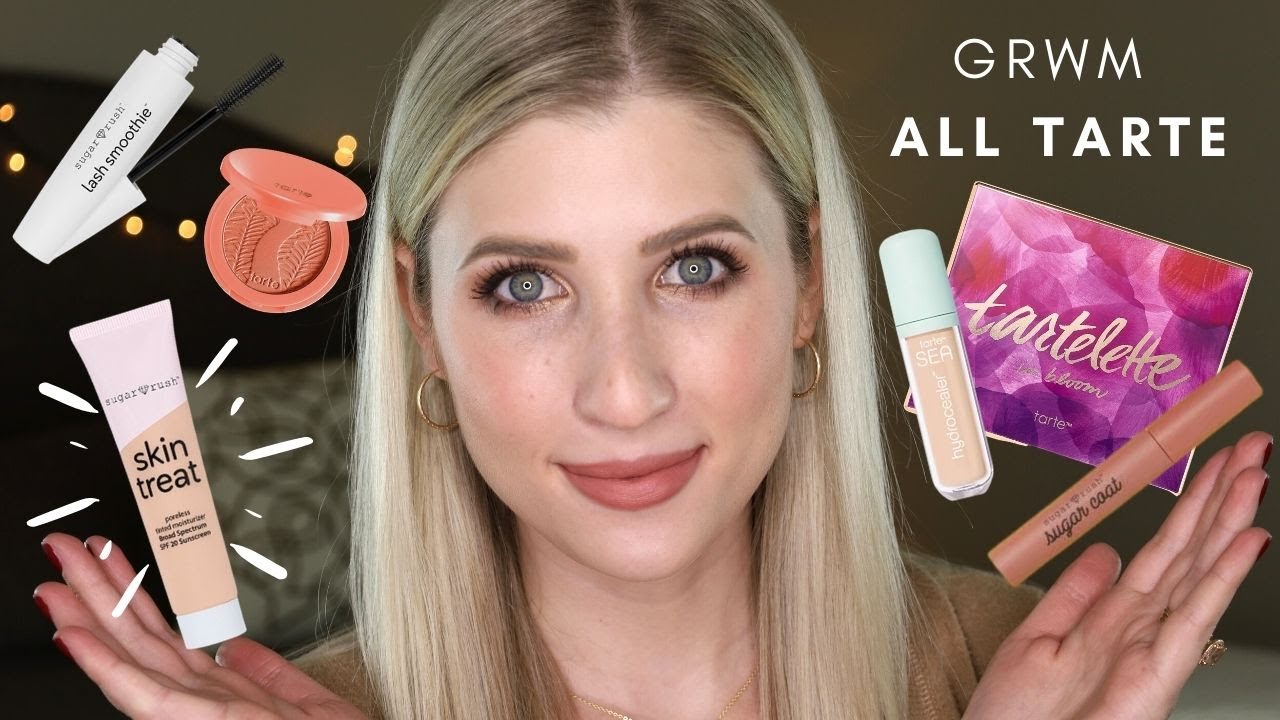 Full Face of TARTE Makeup // + Sugar Rush SKIN TREAT & LASH SMOOTHIE Mascara Review