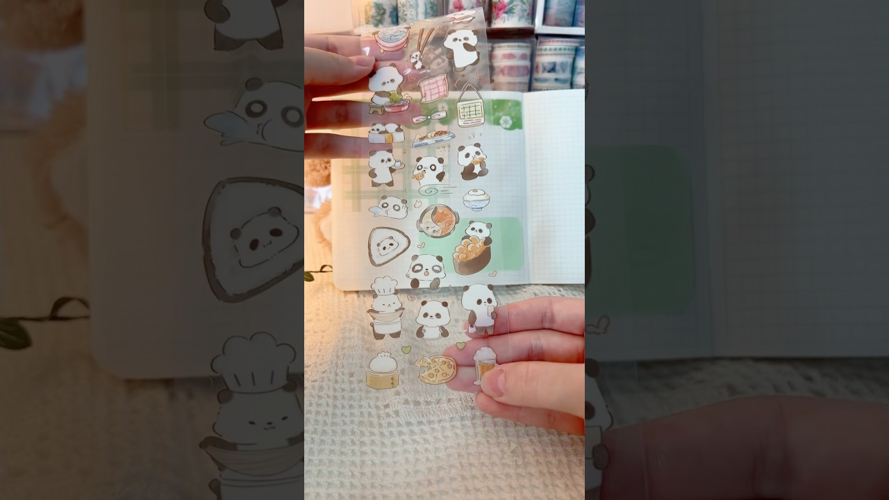 Journal With Me ✨❤️ | Panda Theme🐼 #cute #journaling #sticker #asmr