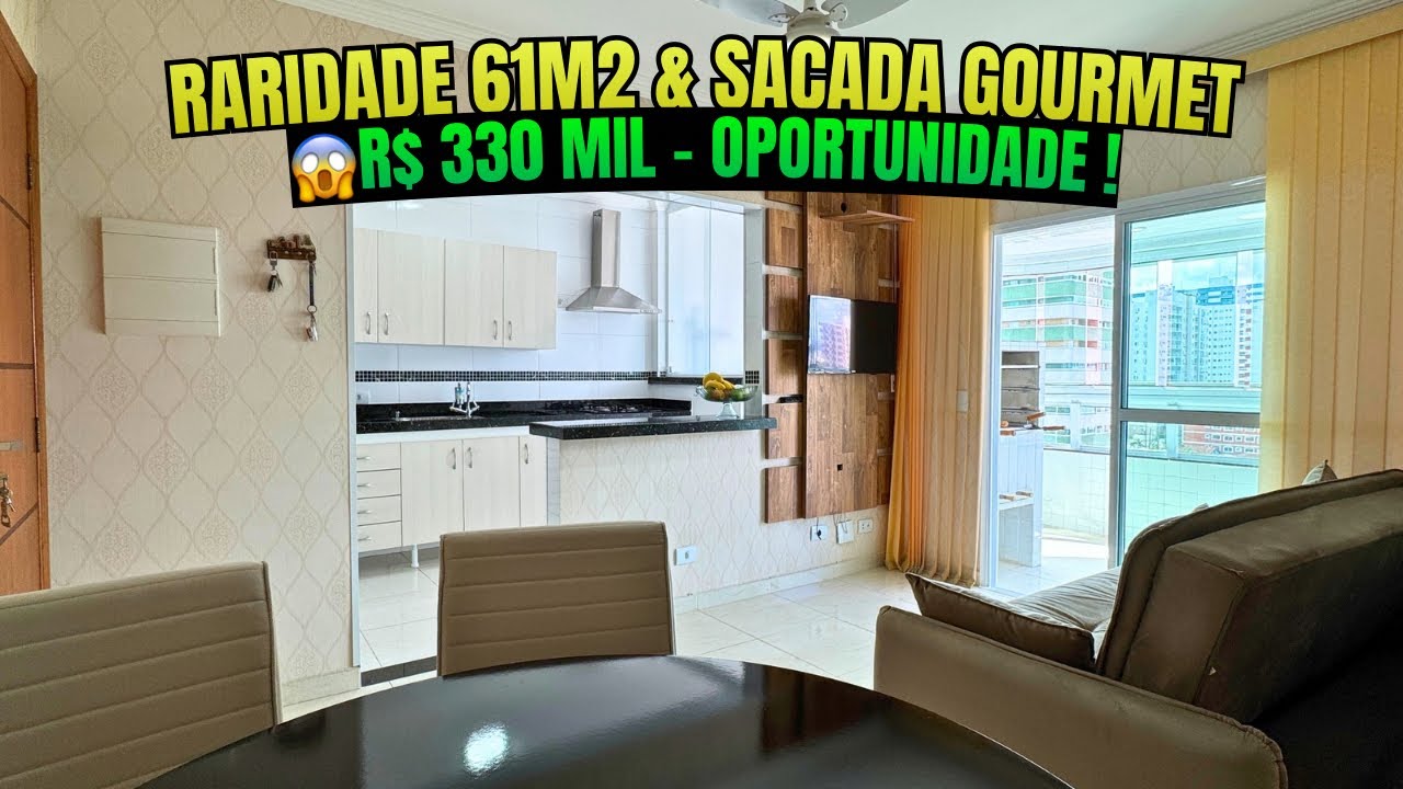 O Apartamento de 01 Dormitório MAIS ESPAÇOSO que Já Mostrei em Praia Grande 🏖️