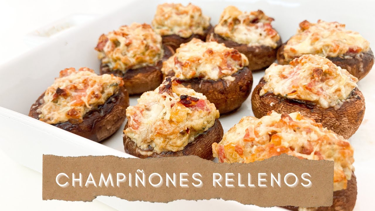 GUARNICIÓN KETO ¡Champiñones rellenos! Mi acompañamiento favorito para pescados y carnes.