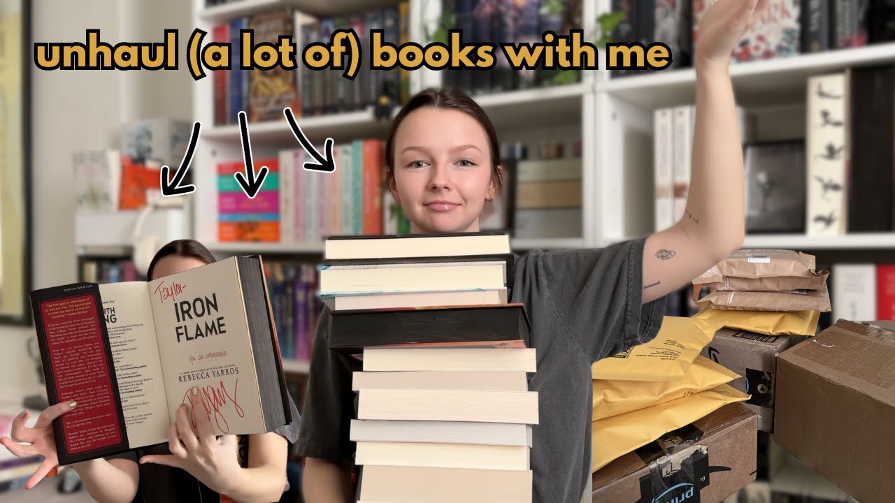 unhaul books with me 𐙚⋆°📖 getting rid of 30+ books!