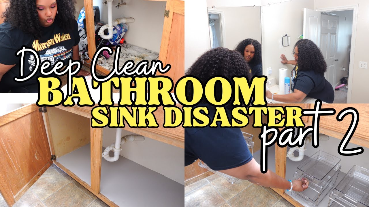 "Under Sink Declutter |  Bathroom Deep Clean + Organizing Under Sink Cabinet | Amazon Storage Part 2