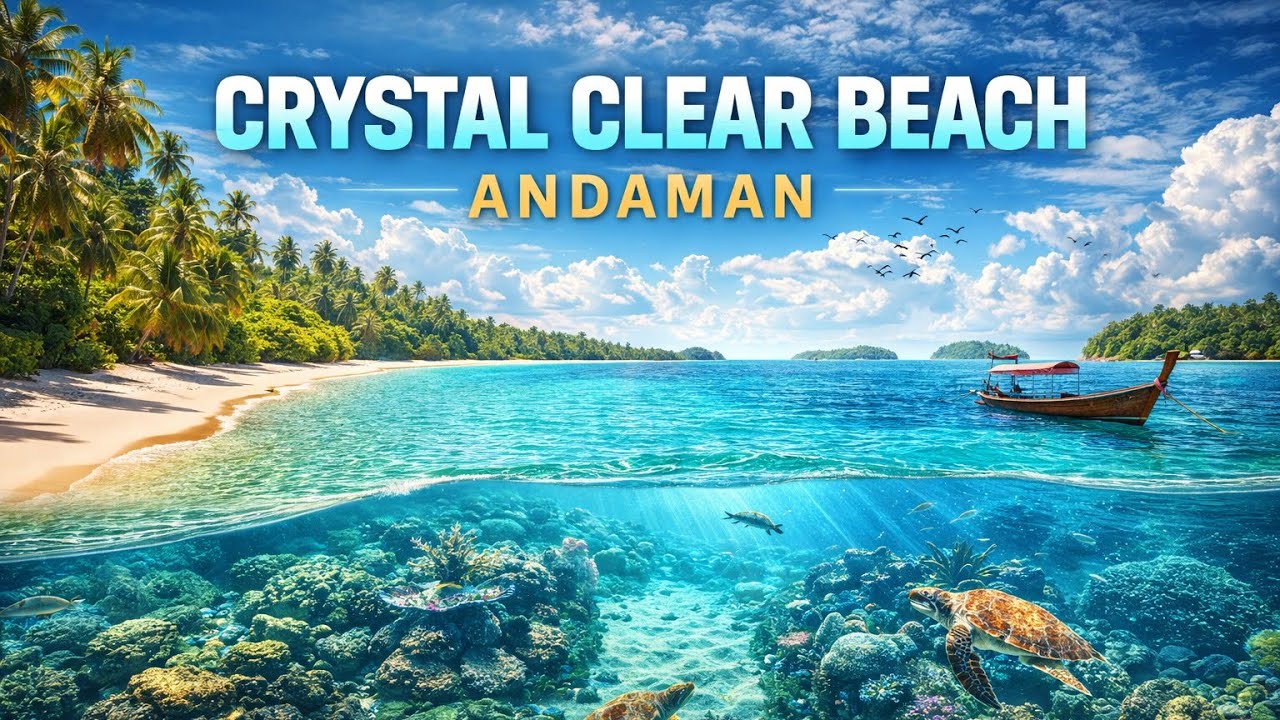 Crystal Clear Beach in Andaman 🌊✨Turquoise water, white sand, tropical vibes #xplorewithashru 