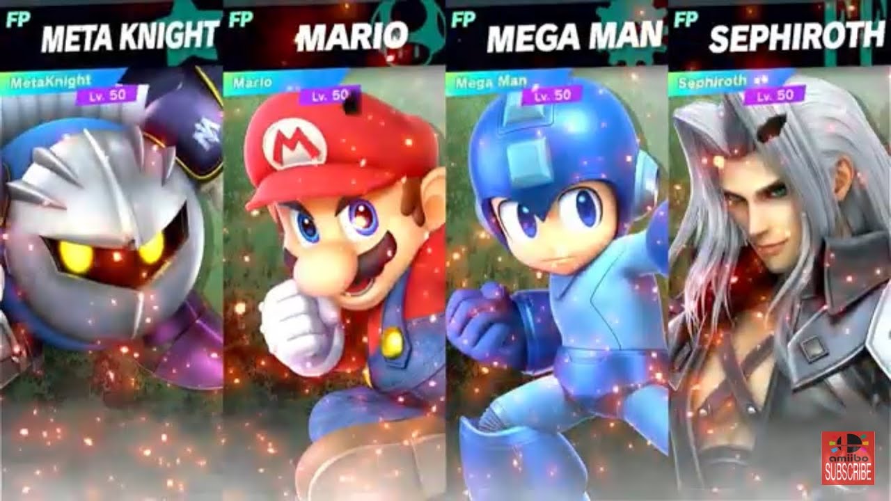 Super Smash Bros Ultimate Amiibo Fights Request Meta Knight v Mario v Mega Man v Sephiroth