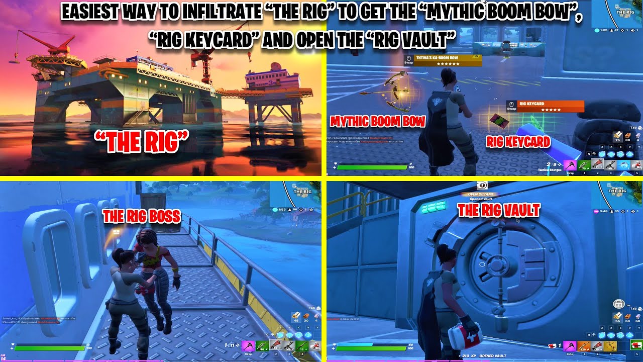 Easiest Way to Infiltrate The RIG to get TnTina Ka-Boom Bow, Rig Keycard and Open the Vault Fortnite