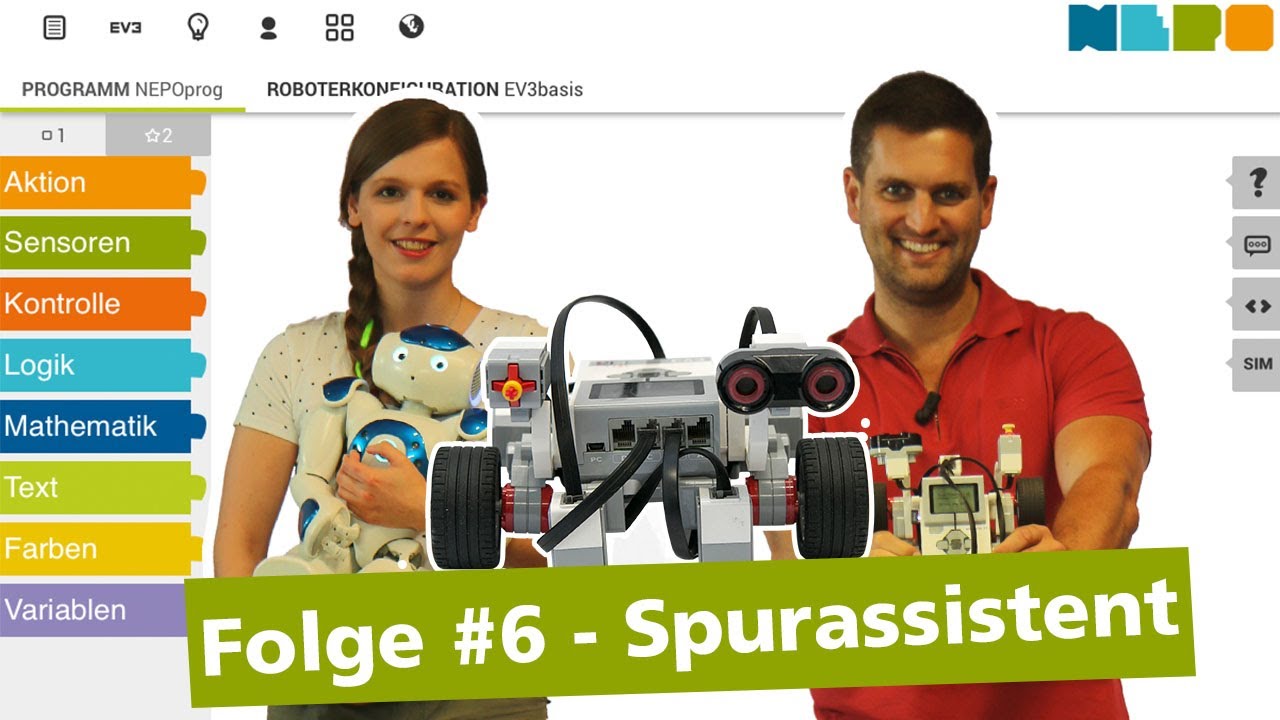 Folge #6 Spurassistent/Linienfolger Lego EV3 – Programmieren feat. Daniel Jung & Sophie Charlotte