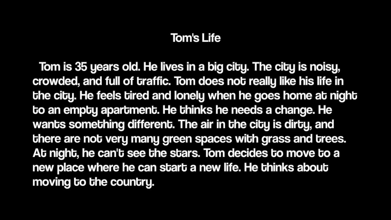 Tom's Life - Level 1 Reading A2