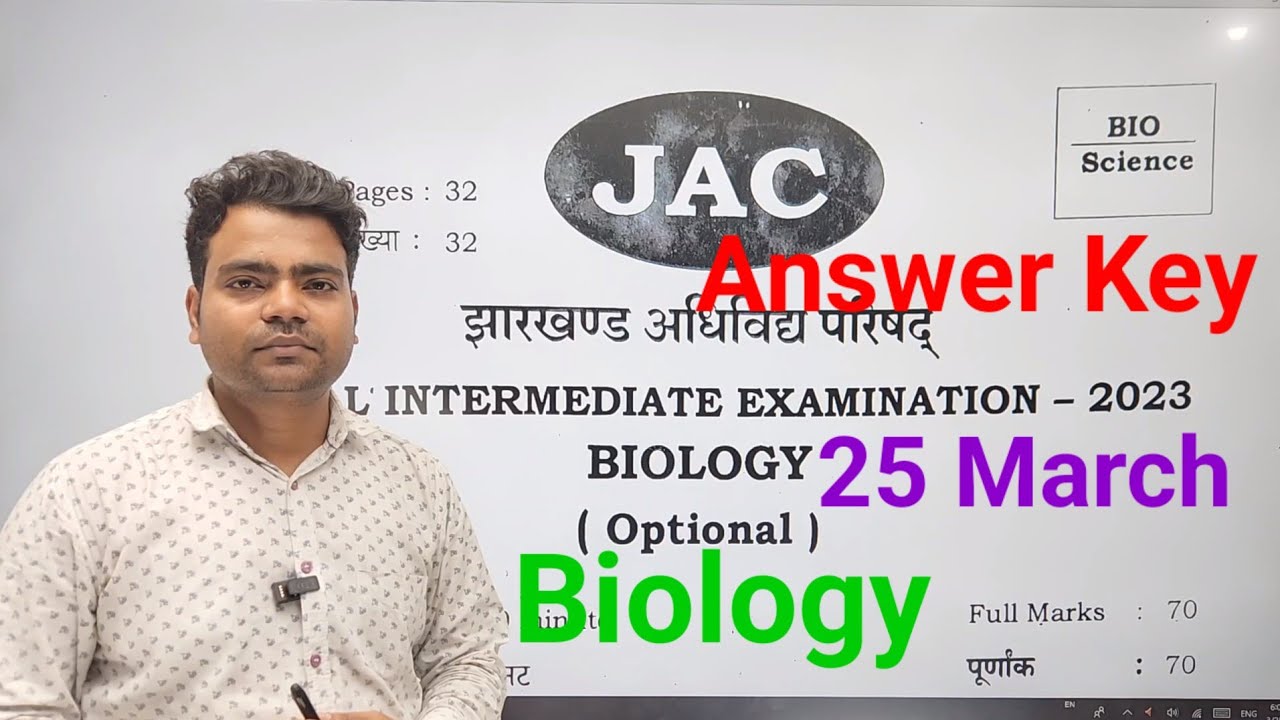 25 March 2023 Biology Answer Key Class 12th jac board | Answer key Biology class 12