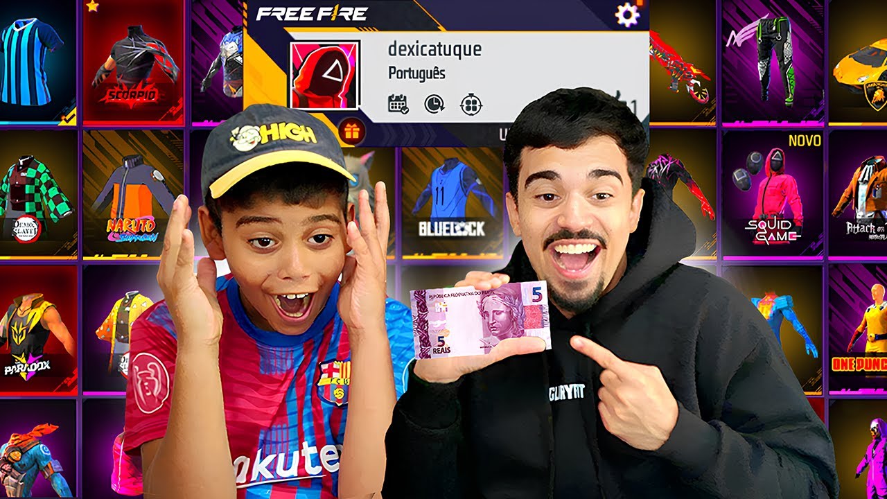 PAGUEI R$ 5,97 REAIS EM UMA CONTA MISTERIOSA NO FREE FIRE! KKKKKKKKKK