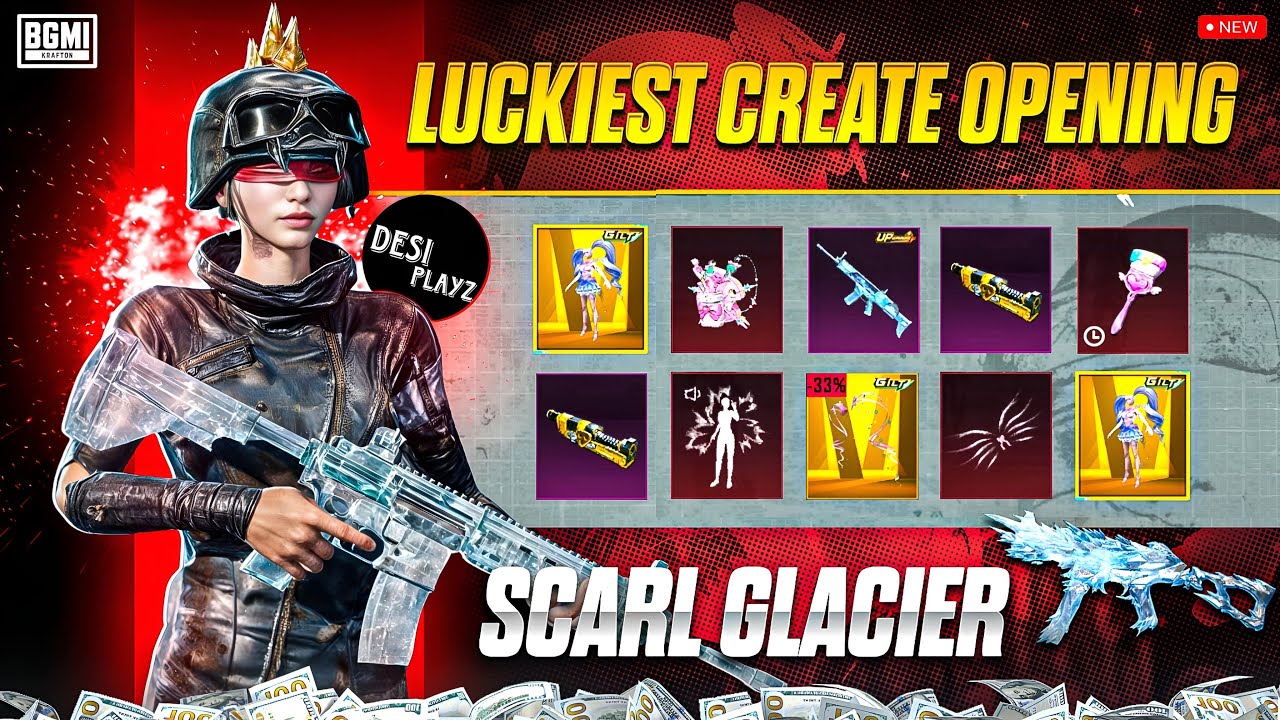 Wow! Luckiest Scar-L Glacier Crate Opening 🚀||Desi Playz|| #bgmi