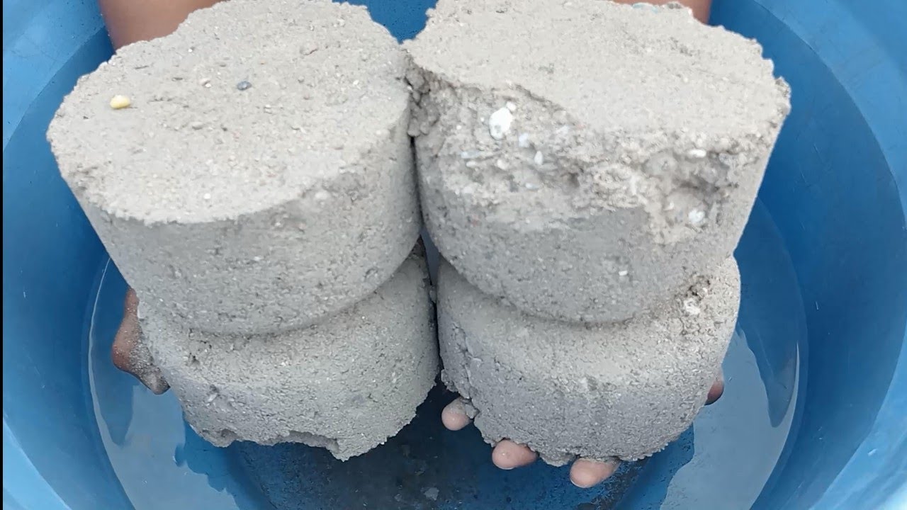 ASMR very soft sand and pure cement gritty mixdfull dasty Big chunks dipping crumble in 💦💦💦💦