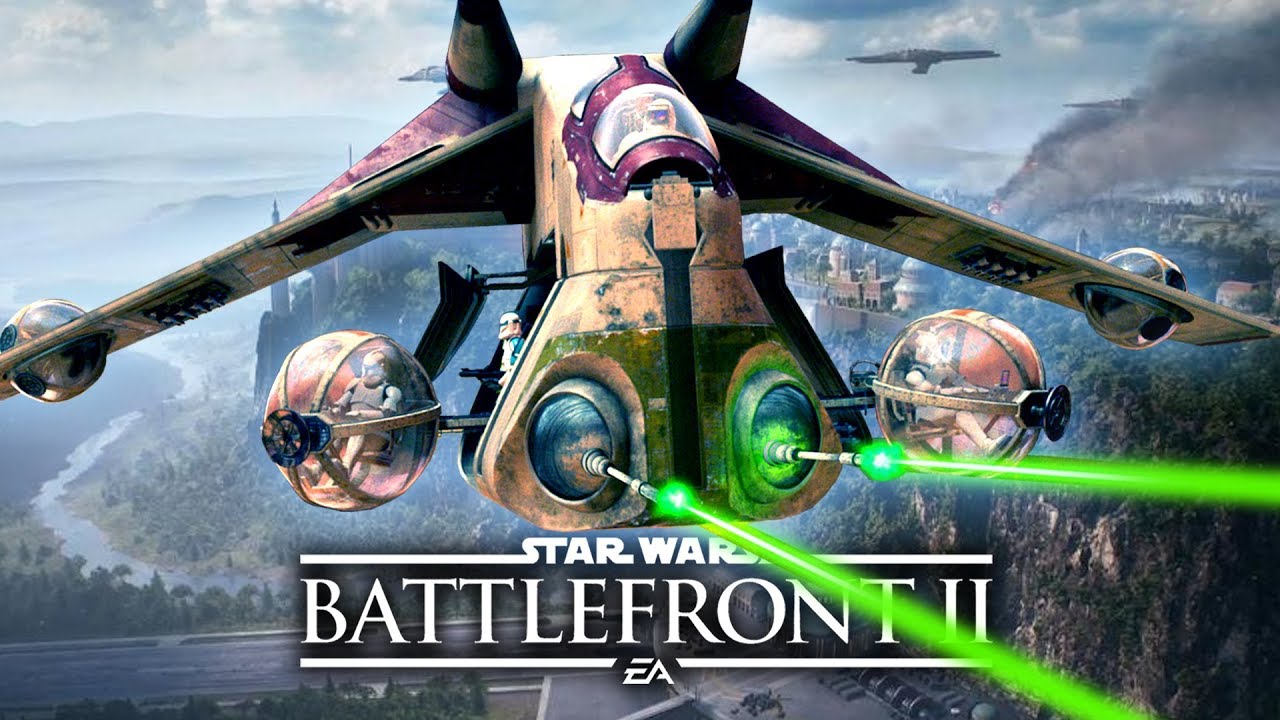 Star Wars Battlefront 2 - Clone Wars LAAT Gameplay! Hyena-class Bomber, Tri-fighter Beta Gameplay!
