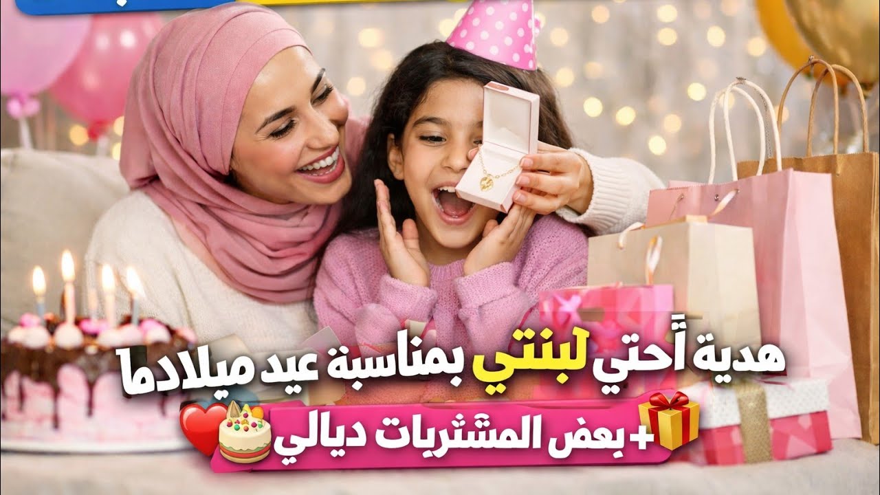 #مفاجأة #عيد_الميلاد #بنتي #فرحة مفاجأة ختي لبنتي بمناسبة عيد ميلادها 🎂🎁 وبعض المشتريات ديالي