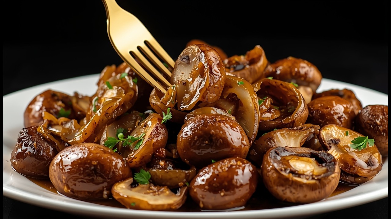 Knoblauchpilze – leckerer als Fleisch! Das beste Rezept für gebratene Pilze. Ein-Pfannen-Gericht.