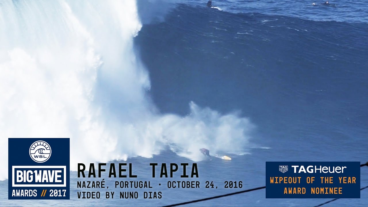 Rafael Tapia at Nazaré  - 2017 TAG Heuer Wipeout Award Nominee - WSL Big Wave Awards
