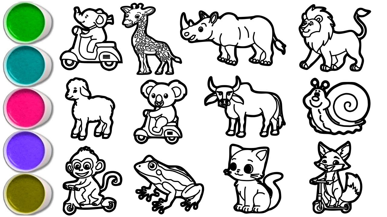 Draw Amazing Animals in 31 Minutes - Elephant, Giraffe, Rhinoceros, Lion, Sheep, Koala, Buffalo