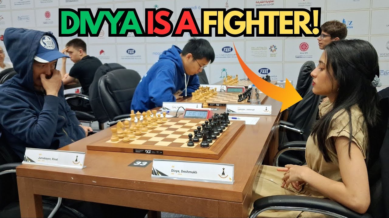 Divya Deshmukh's amazing tenacity | IM Divya vs GM Rinat Jumabayev | Sharjah Masters 2025