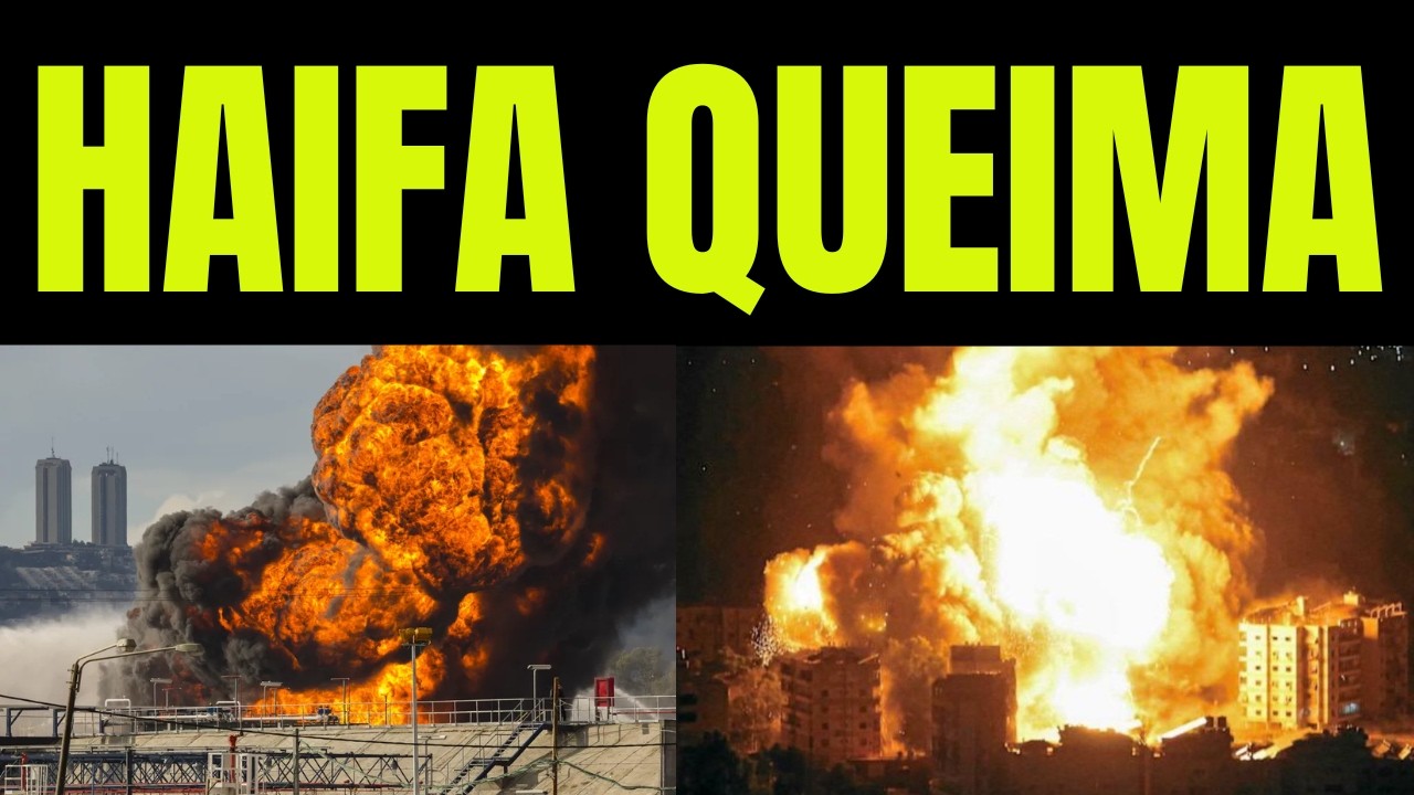 IR&Atilde; ATACA ISRAEL EM HAIFA COM M&Iacute;SSEIS HIPERS&Ocirc;NICOS: Refinaria em Chamas