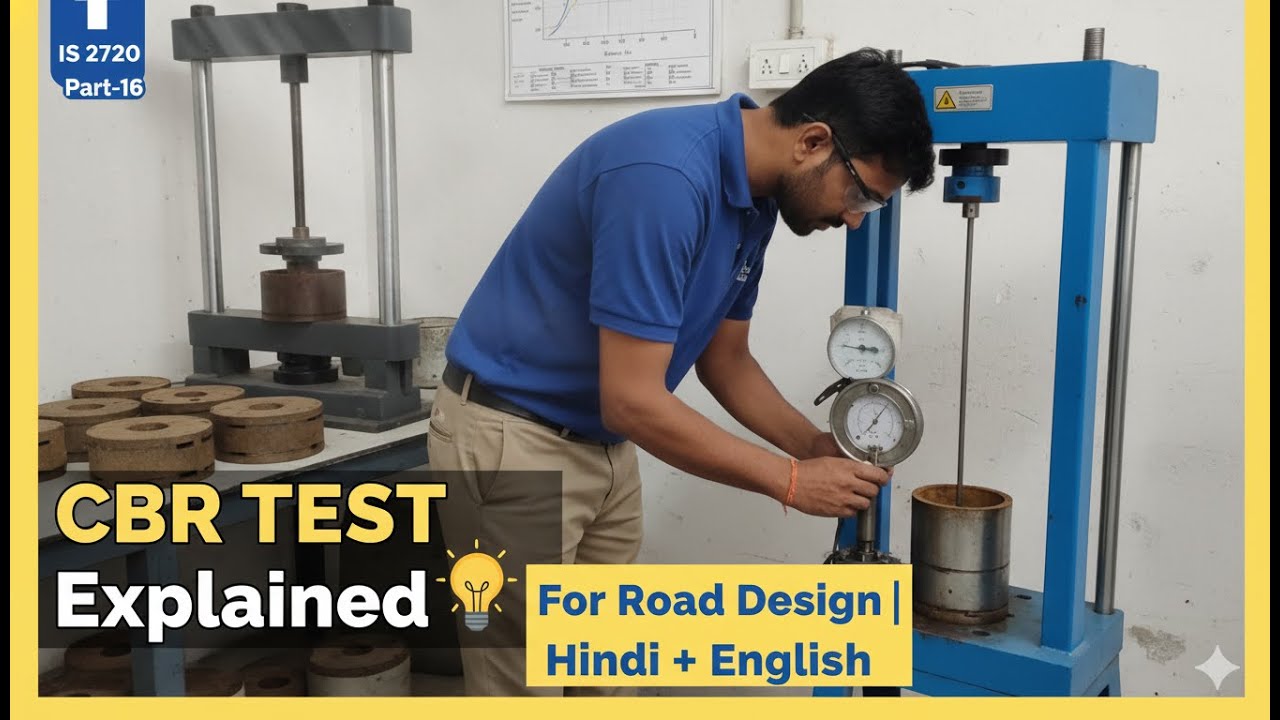 IS 2720 Part-16 | CBR Test Explained | Lab Test for Road Design in Hindi + English
