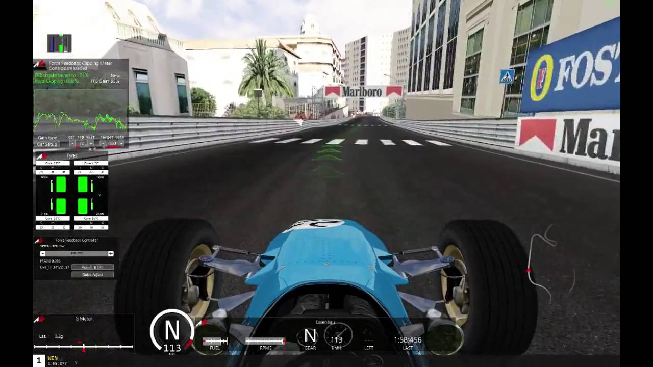 Assetto corsa mantra-ford MS7 1967 practise with full fuel monaco 1988