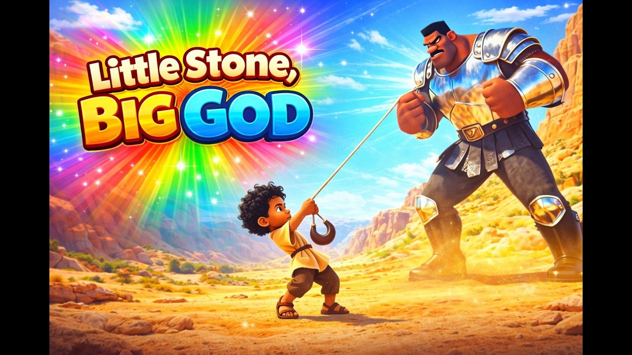 Little Stone, Big God! 🪨✨ | David & Goliath Kids Song | Bible Story for Children