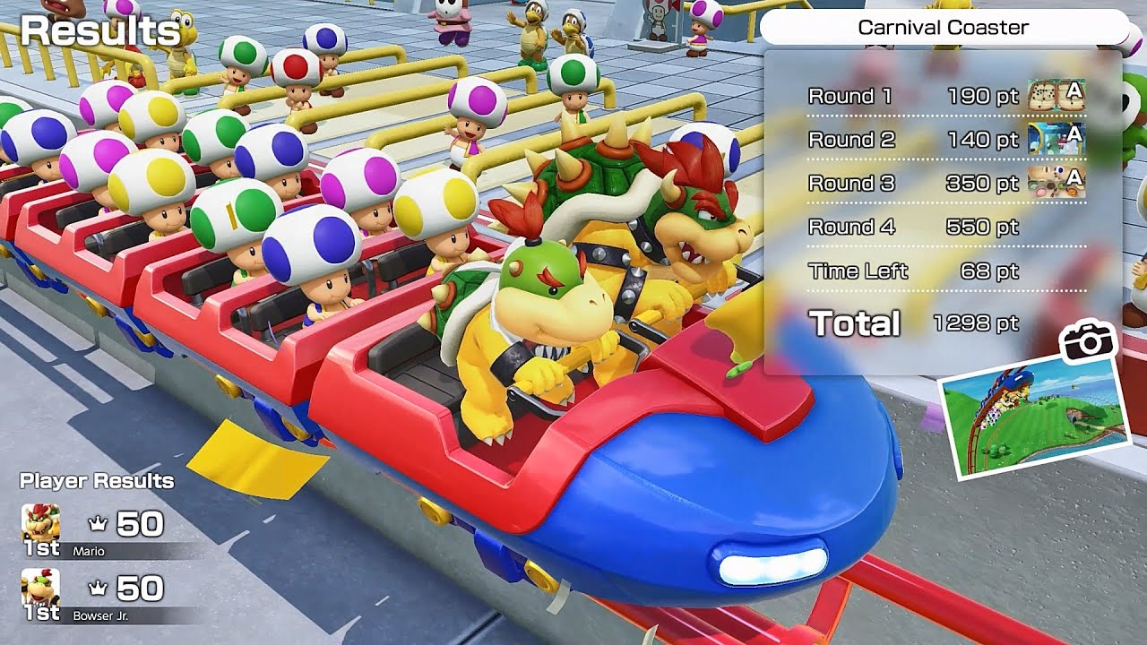 Super Mario Party Jamboree TV Carnival Coaster #14 Bowser, Bowser Jr
