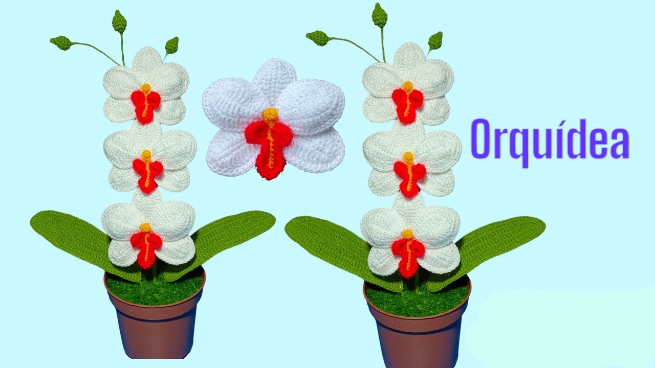 como tejer una orquídea fácil y rapido a crochet tutorial paso a paso