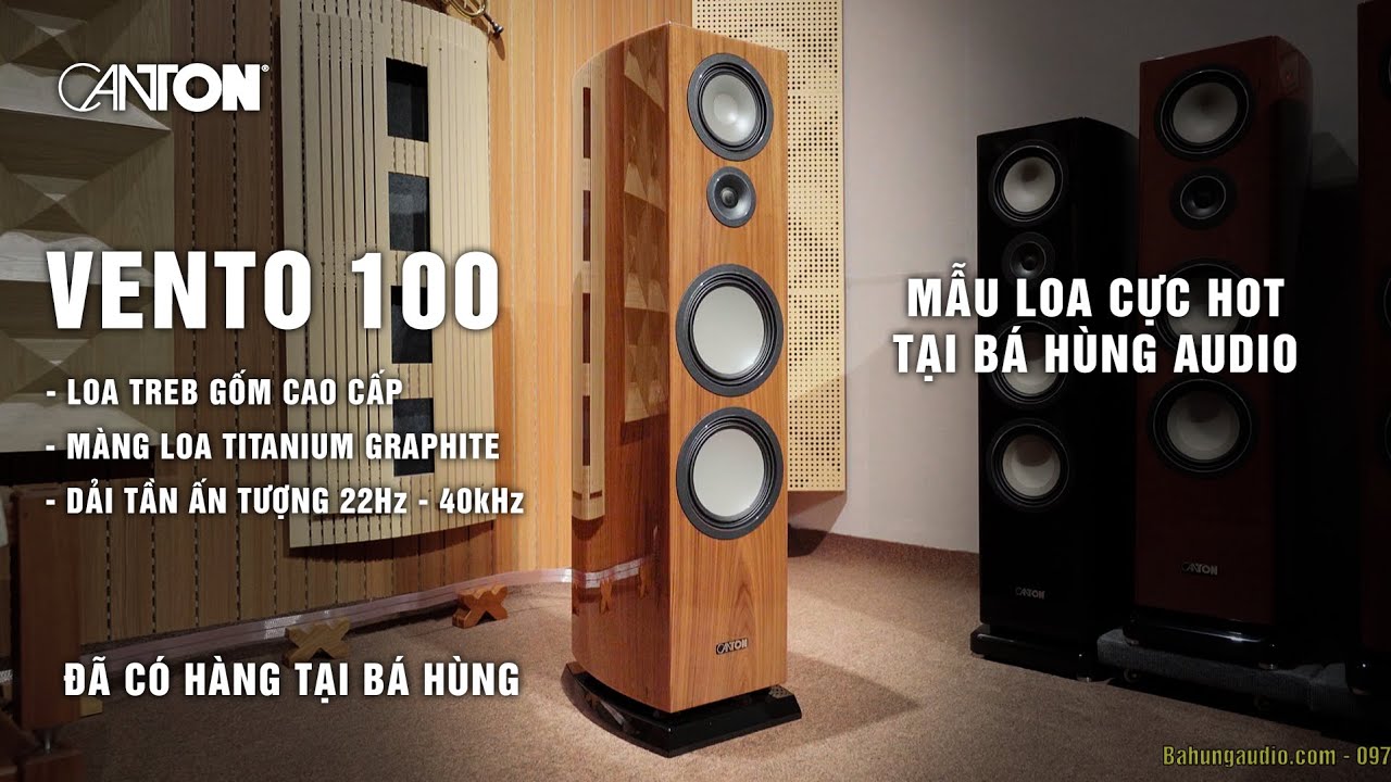 LOA SẢN XUẤT ĐỨC - BẢO HÀNH 5 NĂM - HẾT HÀNG NAY MỚI CÓ | Canton Vento 100 Walnut Gloss | Loa Canton