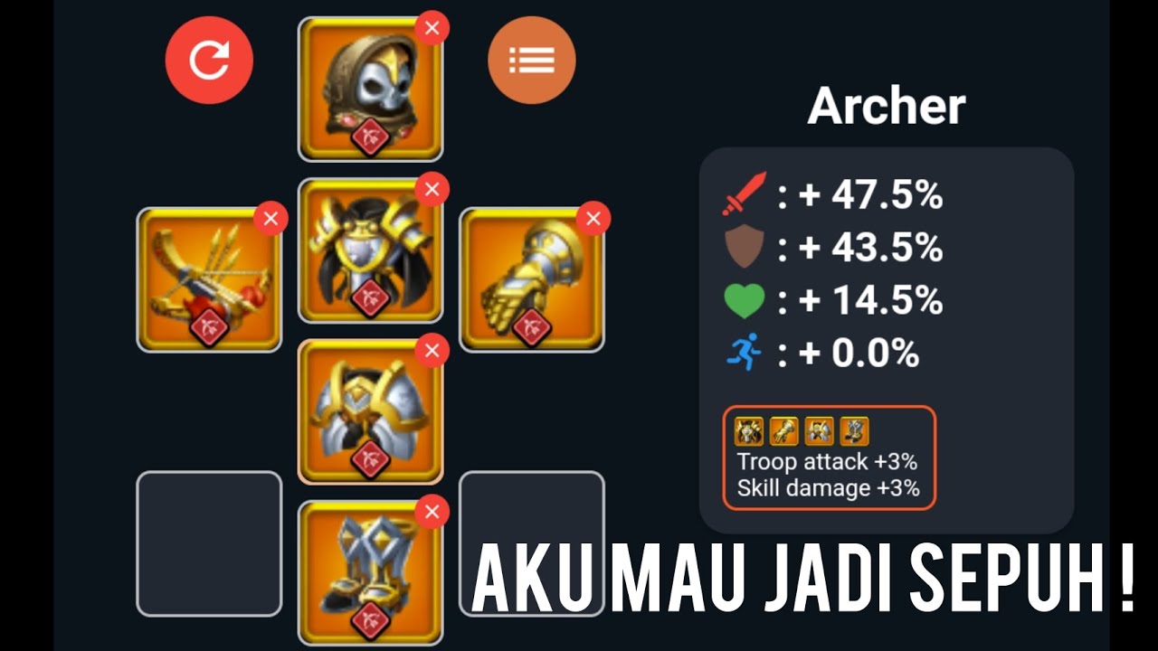 Rekomendasi build-up equipment ARCHER TERBAIK dari CUPU menjadi SUHU di Rise of Kingdoms 🥶
