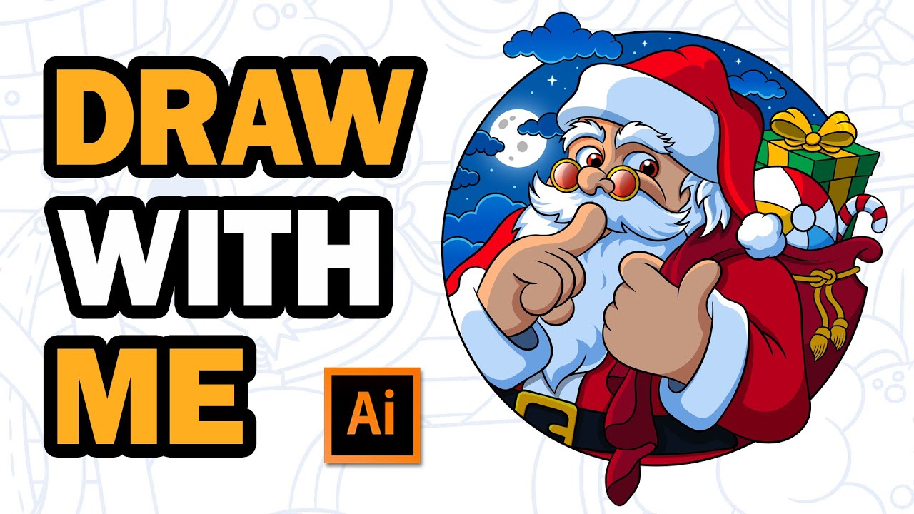 How to Draw Santa Claus | Adobe Illustrator Tutorial