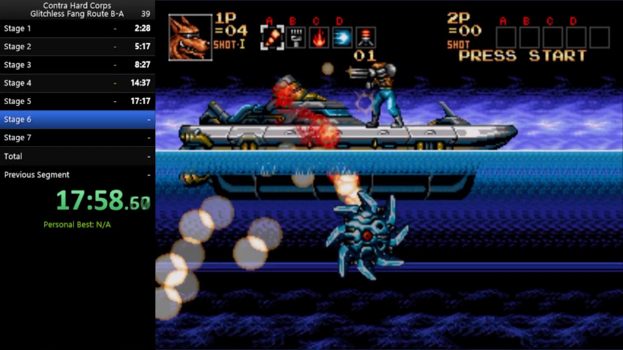 Contra Hardcorps Speedrun - Fang Glitchless Path B/A (Save the Research Lab/Fight to the End): WR
