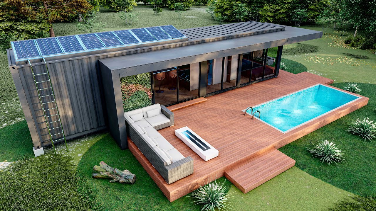 Shipping Container House Design – Two Bedrooms 40 ft High Cube Container Off-grid